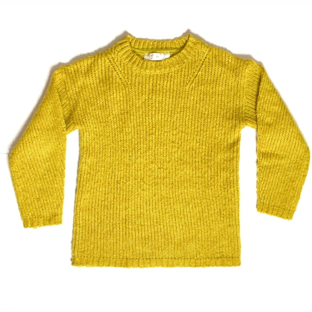 RD Style mustard yellow crew neck knit sweater